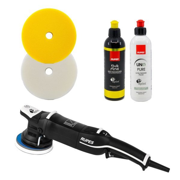 RUPES LHR15 Mark III Polisher Kit - DA Polish & Pads Bigfoot Combo